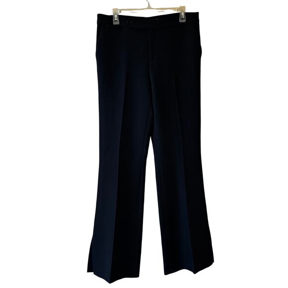 Ralph Lauren Trouser Pants Career Wide Leg Stretch Classic Slits Black Women's 8 - Picture 1 of 16